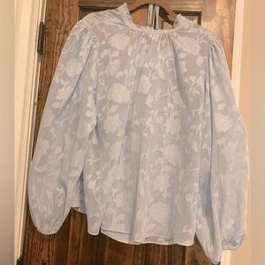 Light blue never worn long sleeve burnout blouse with cami